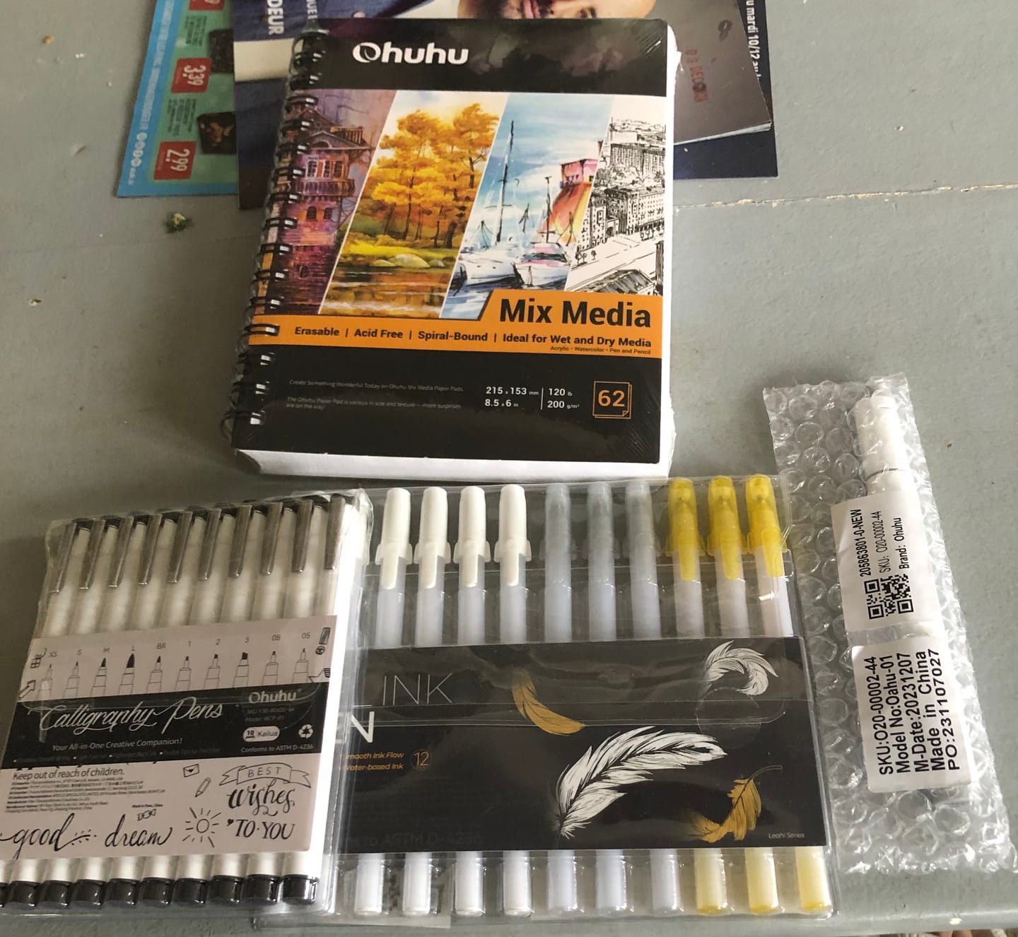 Customer photo review of Ohuhu Spiral-Bound Mix Media Pad for Multiple Techniques