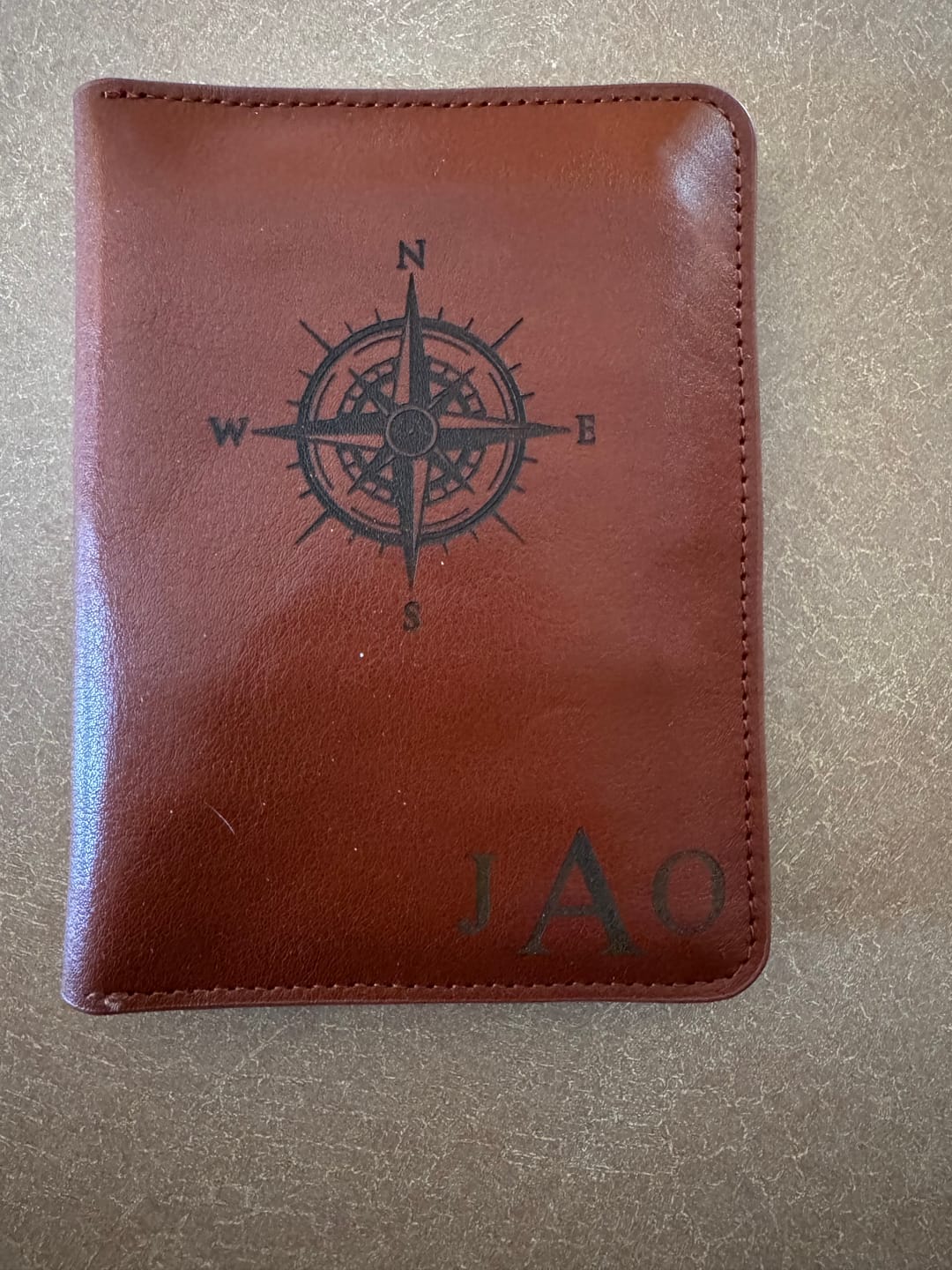 Customer photo review of Personalized Natural Leather Passport Holder with Monogram or Custom Design