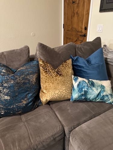 Customer photo review of Golden Turtle Pillow Cover