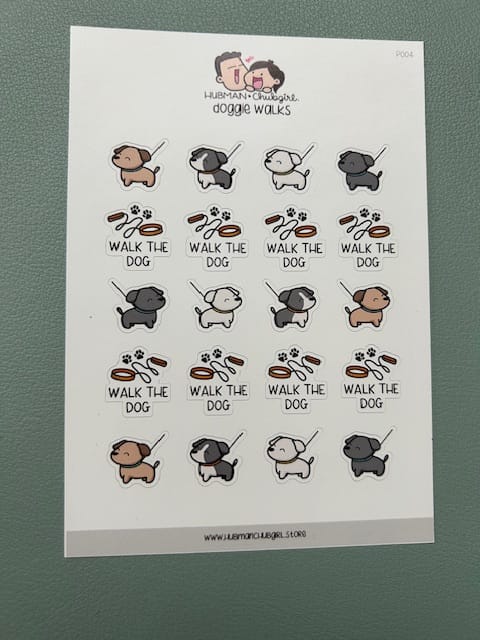 Customer photo review of Doggie Walks Planner Stickers
