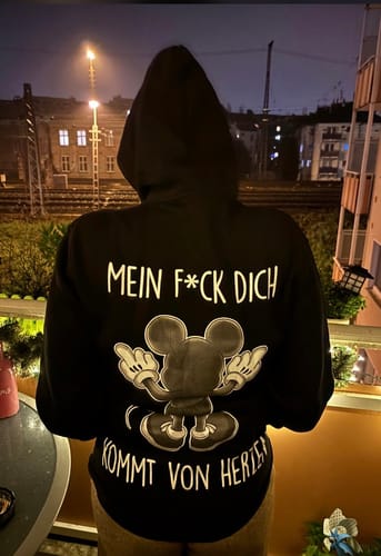Customer photo review of Von Herzen Maus - Hoodie Unisex Rückendruck