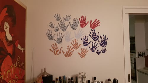 Customer photo review of Petal Drop in Autumn - Red Floral Peel and Stick Removable Wallpaper