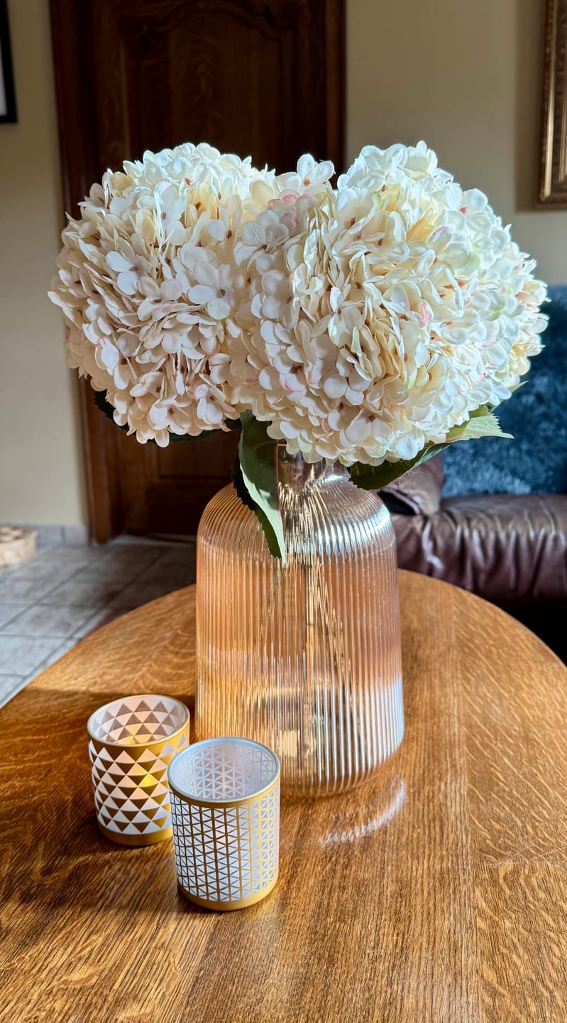 Customer photo review of Grande Hortensia (5 tiges) - Crème