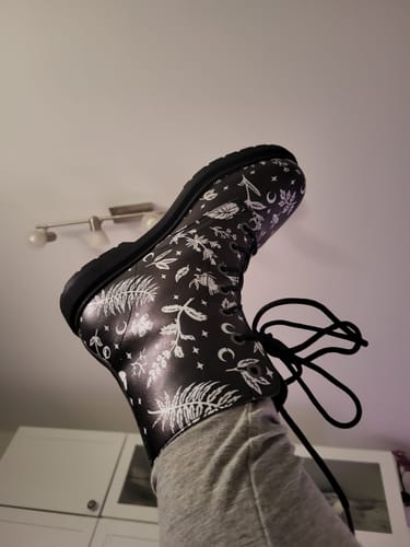 Customer photo review of Green Witch Boots - Vegan Leather Doc-Style Boots with Durable Stitched on Soles