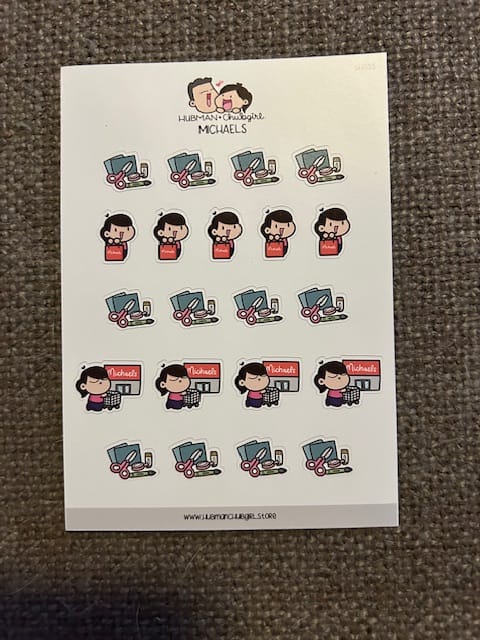 Customer photo review of Arts and Crafts Store Planner Stickers