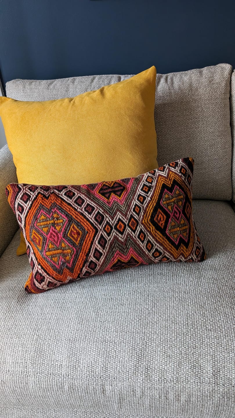 Customer photo review of Decorative Kilim Pillow Cover 12" x 20"