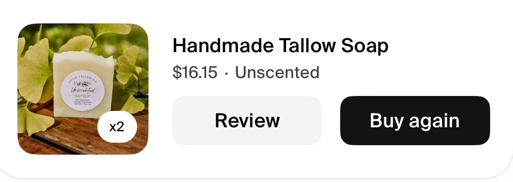 Customer photo review of Handmade Tallow Soap