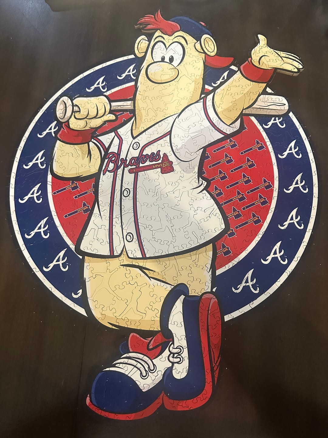 Customer photo review of Atlanta Braves™ Mascot - Wooden Puzzle