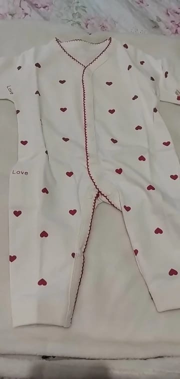 Customer photo review of Newborn Red Heart Print Jumpsuit