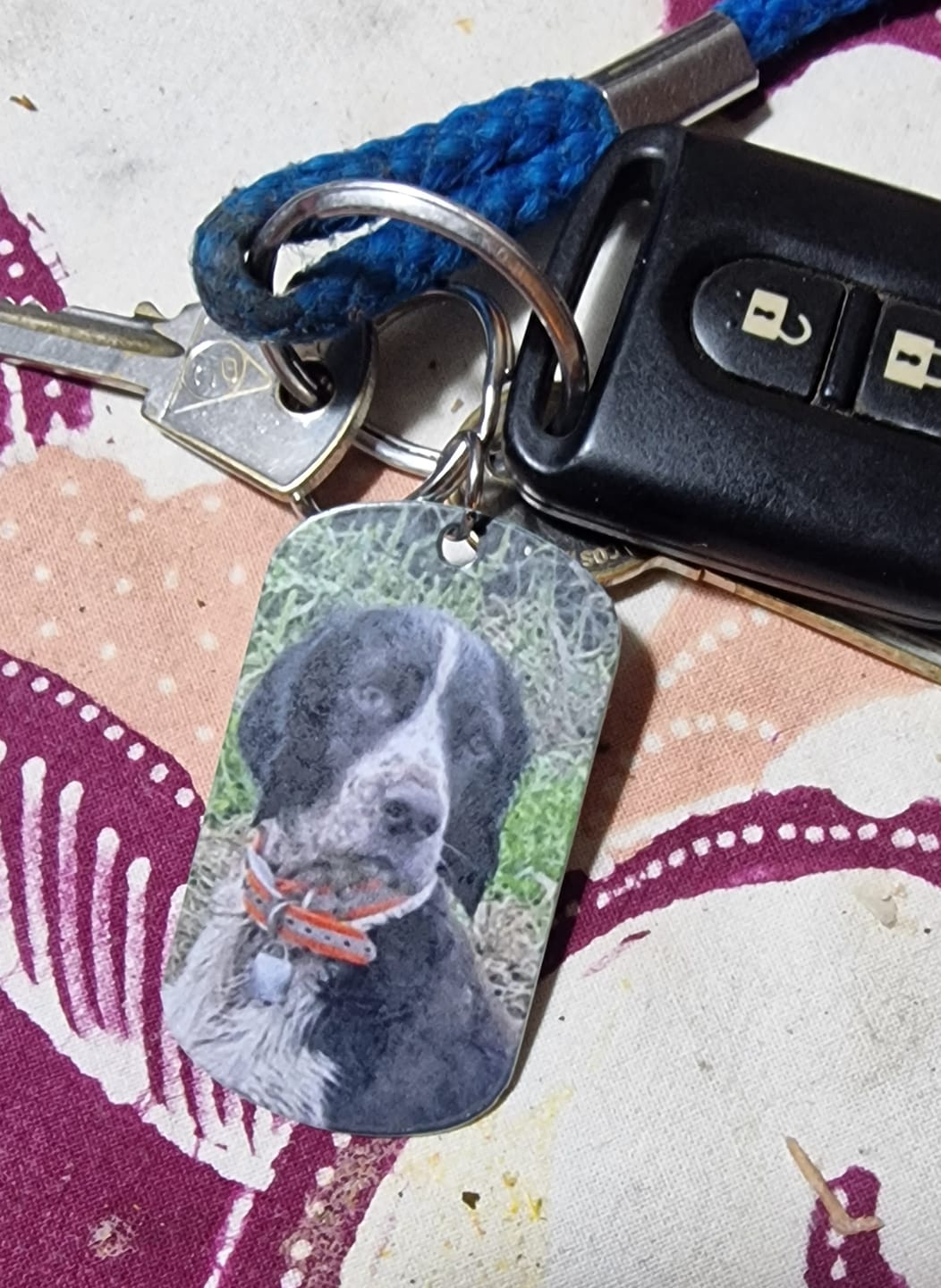 Customer photo review of Per sempre nel cuore - Portachiavi piastrina personalizzato