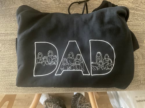 Customer photo review of Dad Custom Embroidered Photo Hoodie