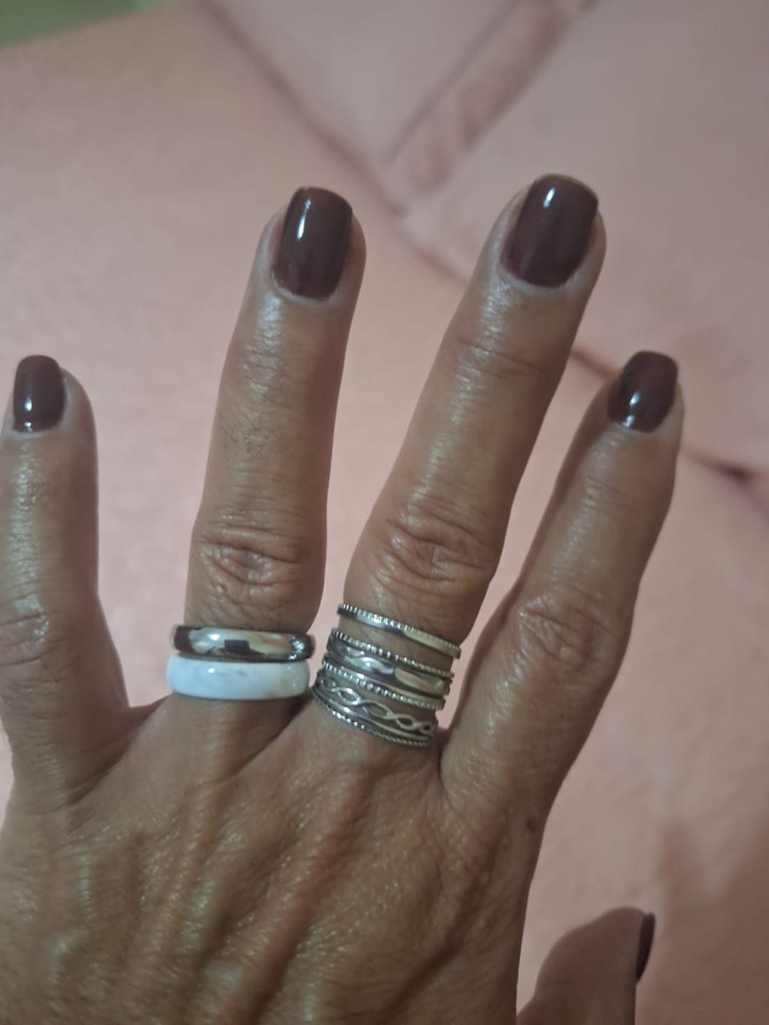 Customer photo review of Anel Camadas Rich - Prata