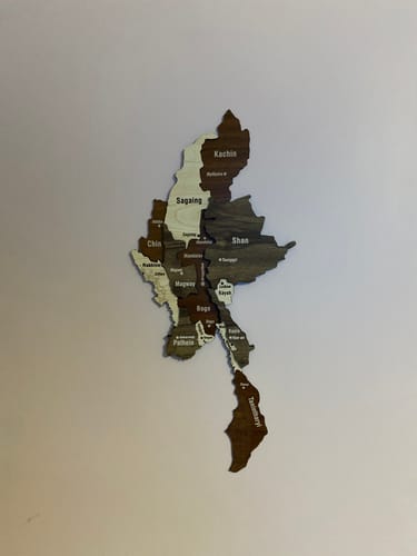 Customer photo review of Myanmar Country Map Wood Art Wall Decor, 3D Wood Maps