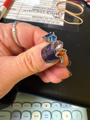 Customer photo review of Multi Raw Stone Ring - Personalized Natural Rough Birthstone Ring - Gift For Mom,Grandma