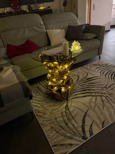 Customer photo review of REGINA Wurzeltisch mit Glasplatte Ø 60 cm