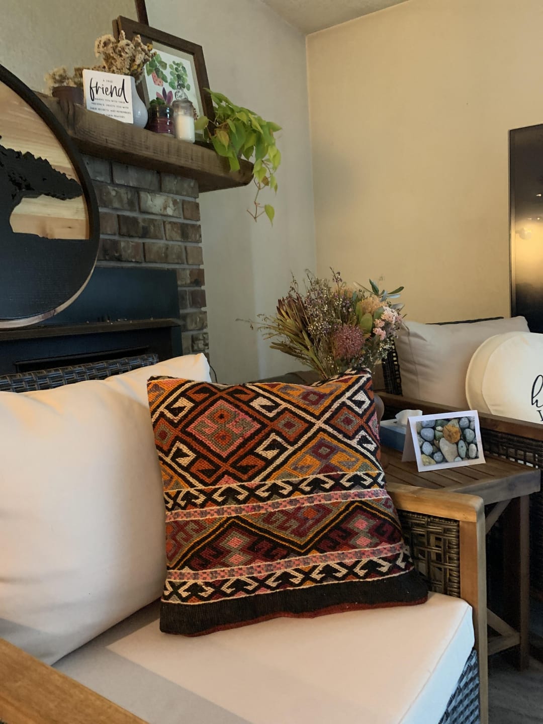 Customer photo review of Vintage Ethnic Kilim Throw Pillow Cover 16" x 16"