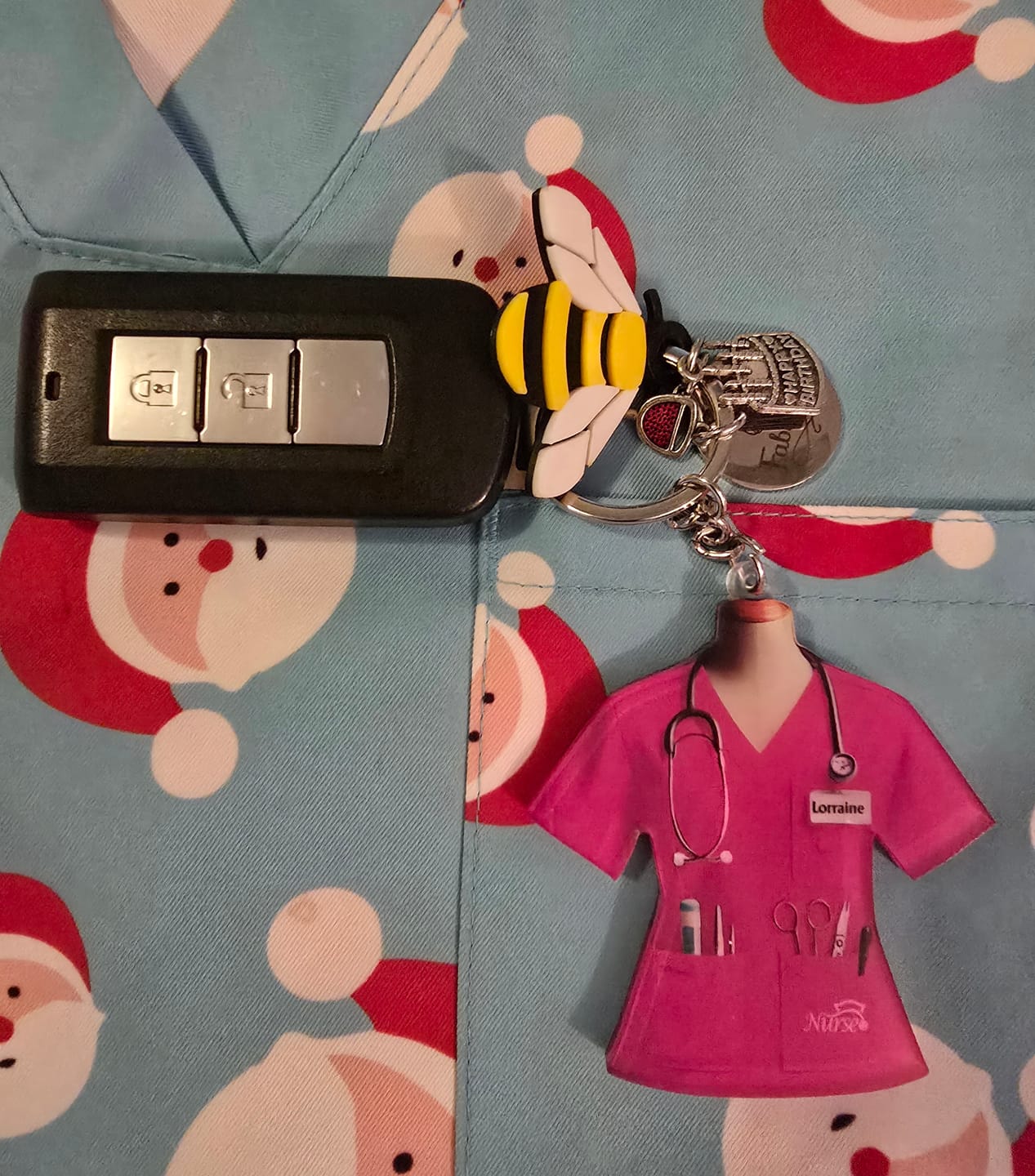 Customer photo review of Nurse Uniform Custom Name Personalized Keychain