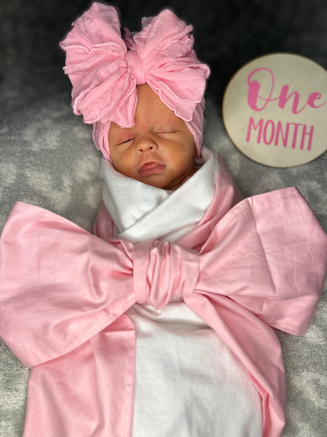 Customer photo review of Ruffled Headband- Bubblegum