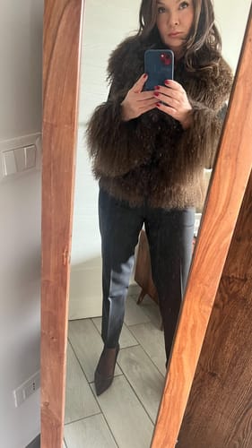 Customer photo review of Giacca Lordes nera in camoscio