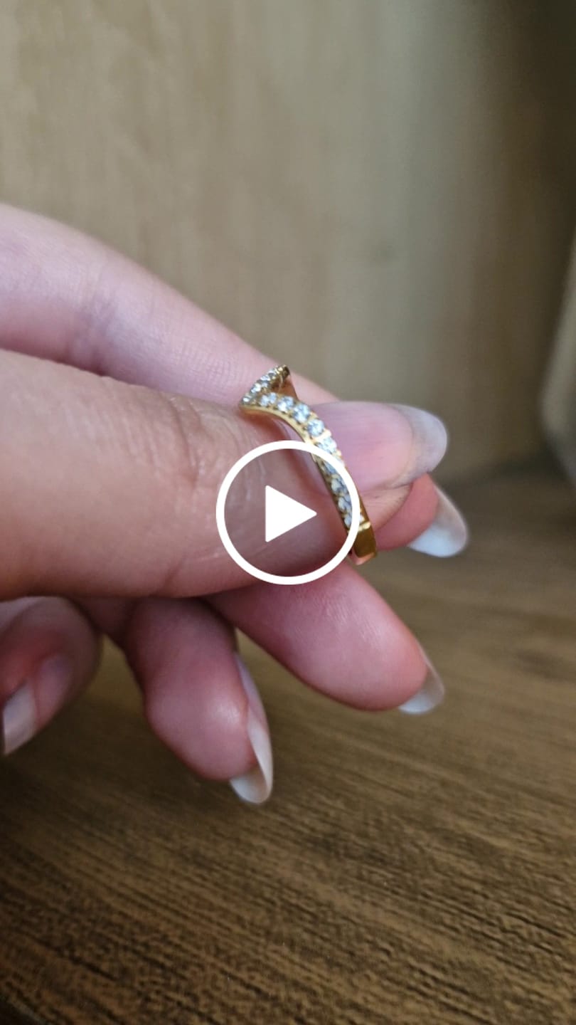 Customer video review of Anel Trinity Zircônia Banhado em Ouro 18K