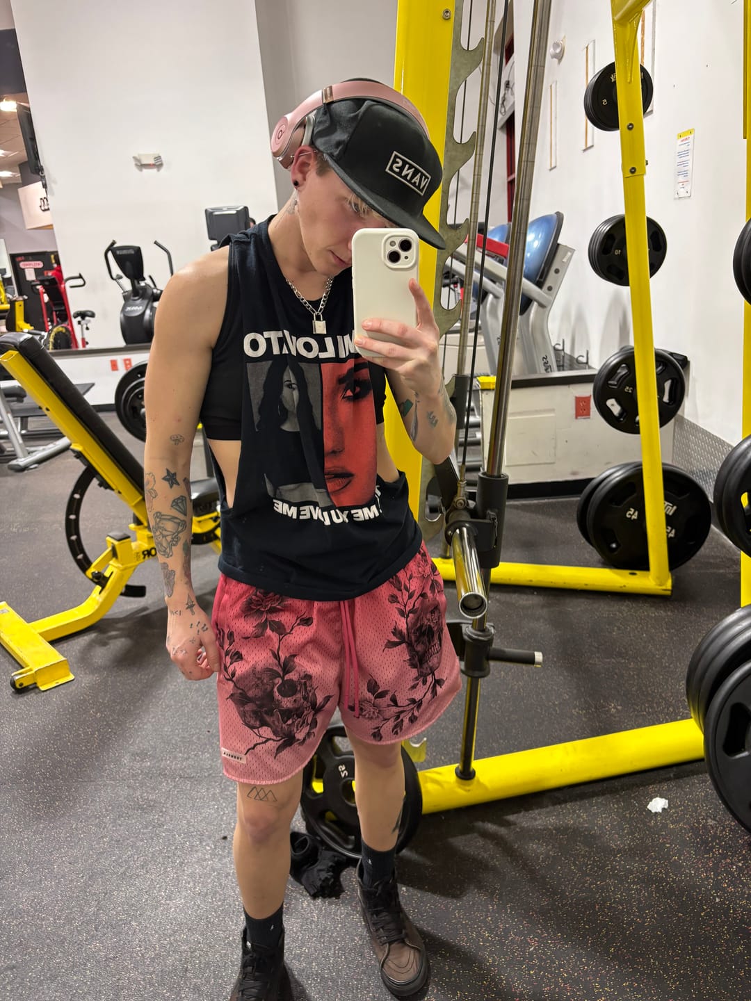 Customer photo review of 1111 -  Skulls & Roses Reversible Shorts