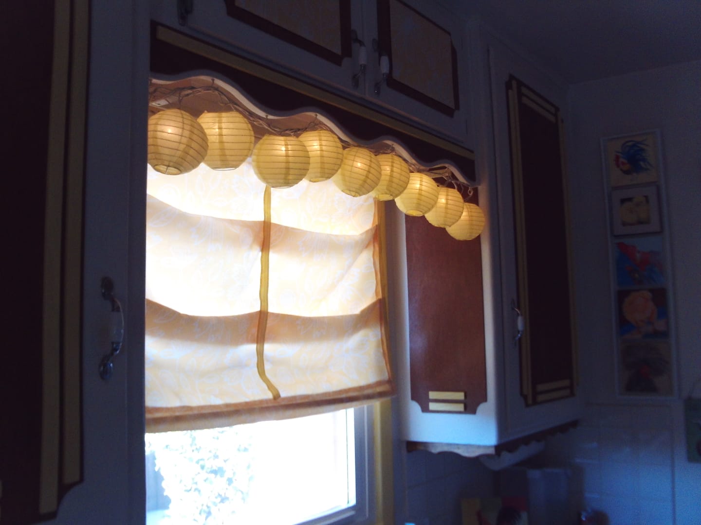 Customer photo review of BLOWOUT 10 Socket Yellow Round Paper Lantern Party String Lights (4" Lanterns, Expandable)