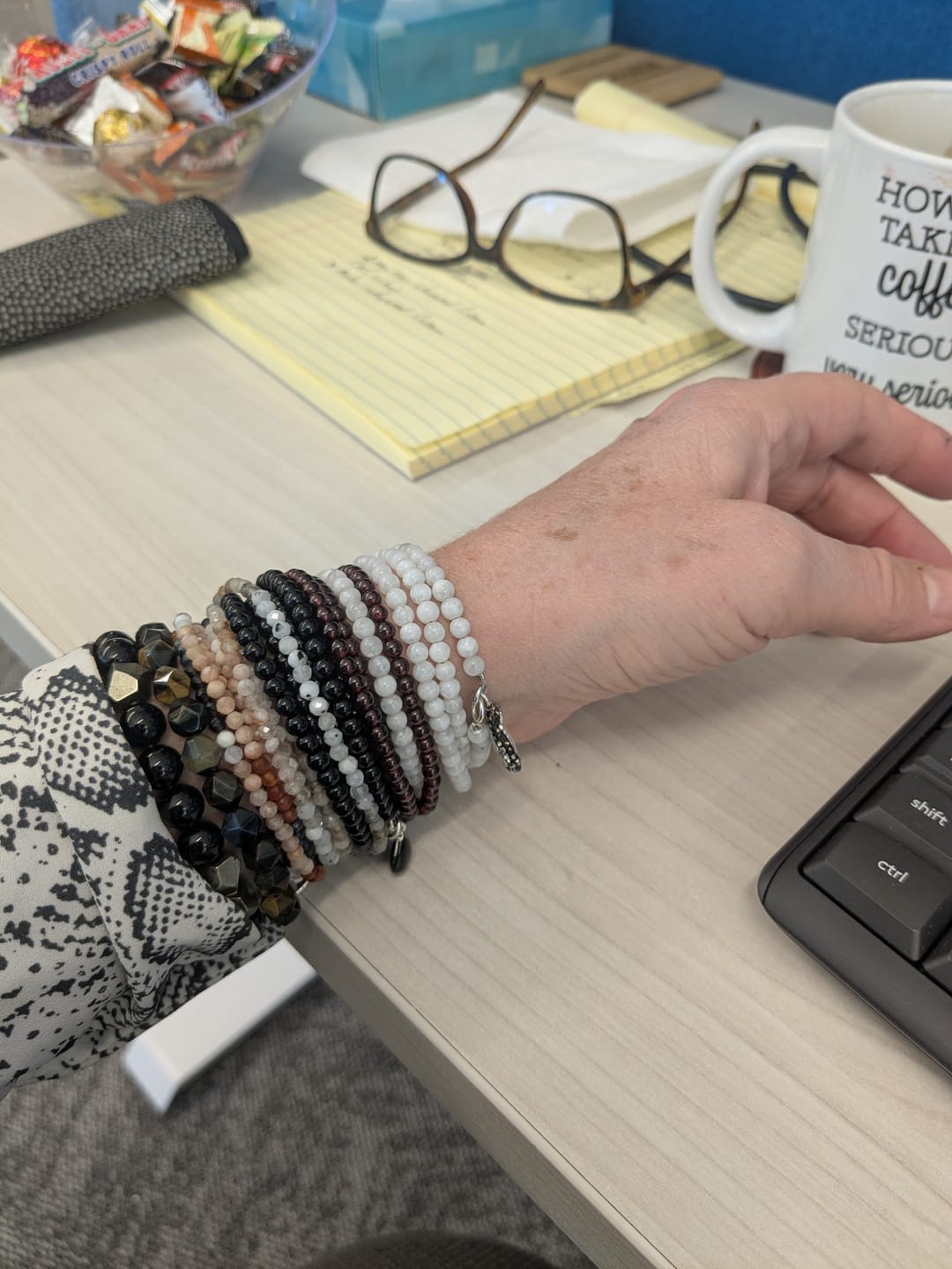 Customer photo review of Garnet Wrap Bracelet with Dragonfly to Remind Us to Live to the Fullest