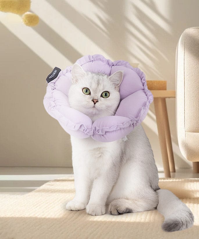 Customer photo review of Upgraded Floral Elizabeth Collar - Comfortable for Eating and Sleeping