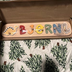 Customer photo review of Boy Dinosaur Name Puzzle
