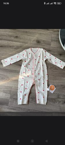 Customer photo review of Newborn Red Heart Print Jumpsuit