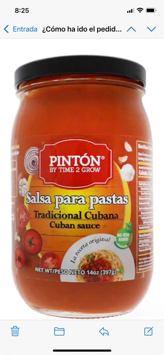 Customer photo review of Pasta Sauce - The Authentic Cuban Recipe