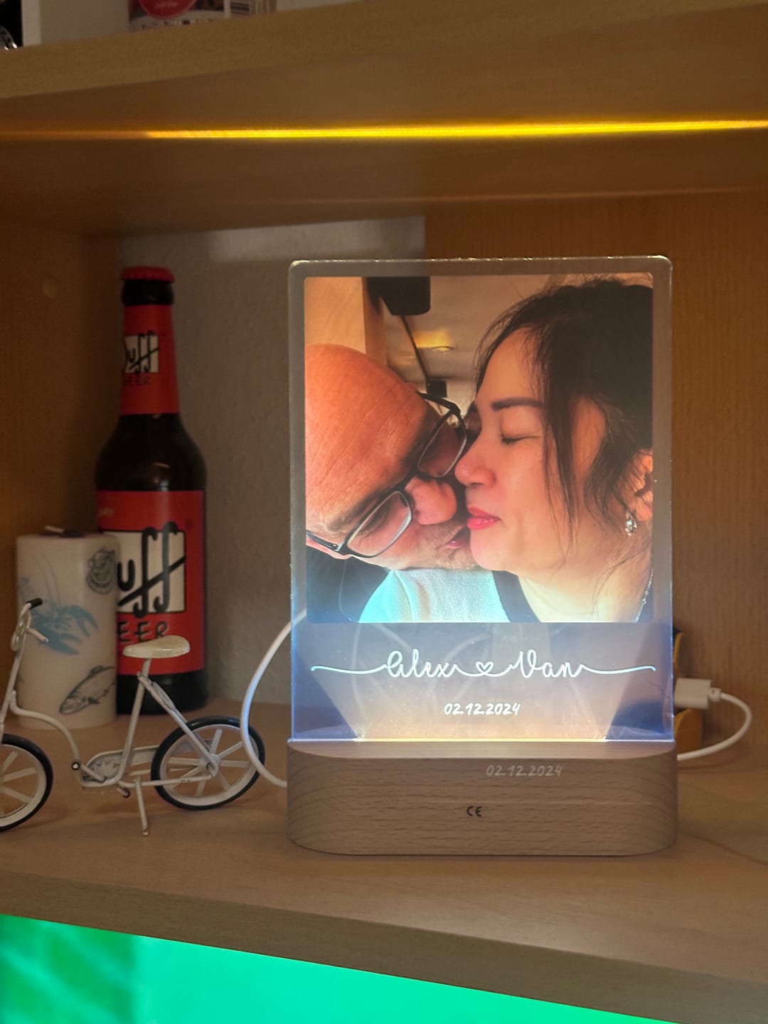 Customer photo review of Euer Liebeslicht mit Foto (eckig)