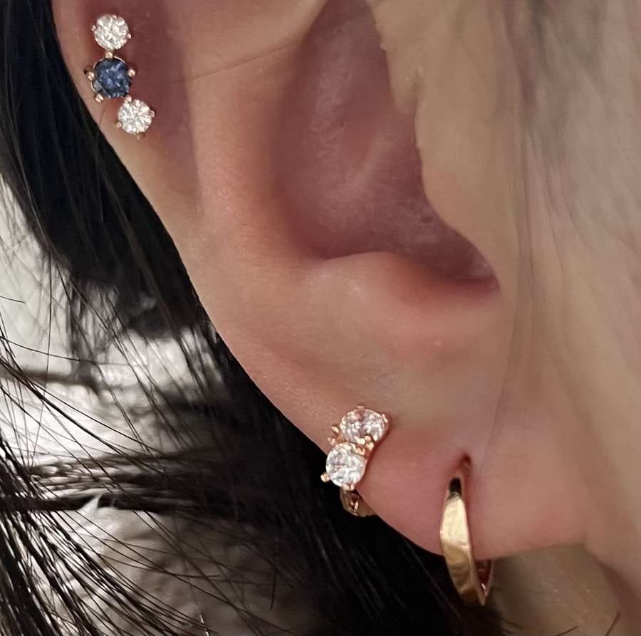 Customer photo review of 14K Gold Mini Cartilage Hoop Earring