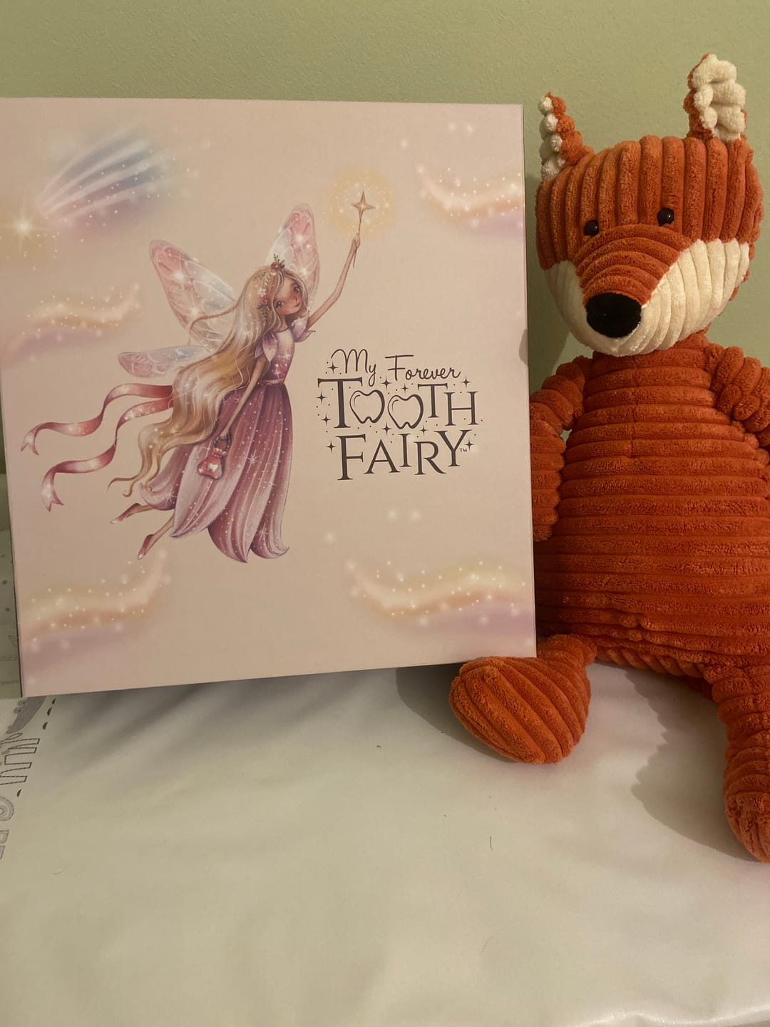 Customer photo review of My Forever Tooth Fairy Gift Set - Includes Storybook, Tooth Fairy Doll, Tooth Tote & Dis'Play' Case - FREE Bonus Gift Forever Tooth Fairy Frame