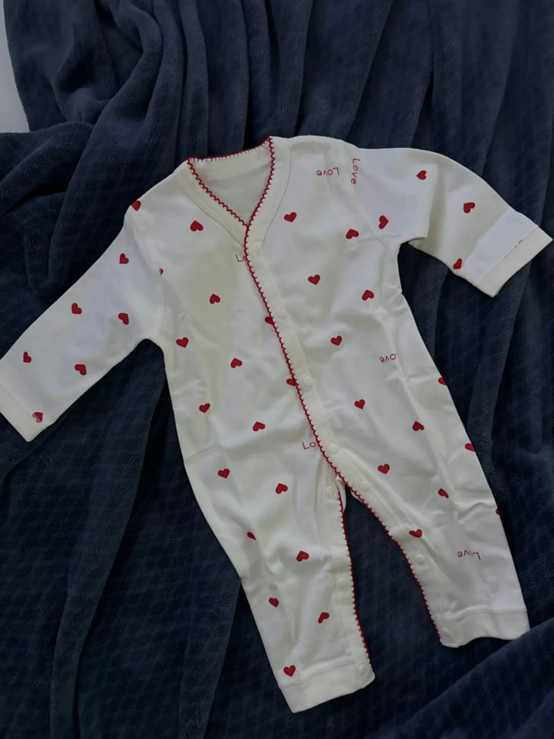 Customer photo review of Newborn Red Heart Print Jumpsuit