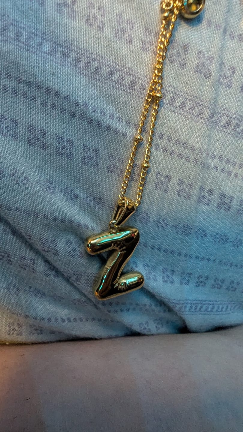 Customer photo review of Alphabet Necklace