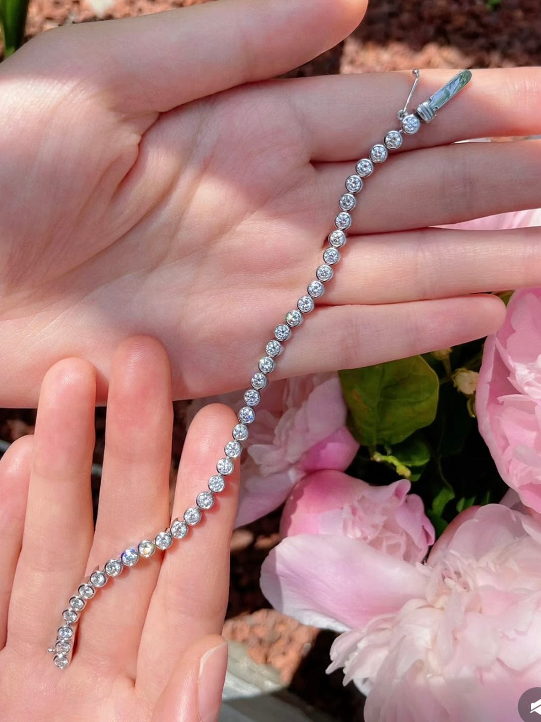 Customer photo review of Bezel Moissanite Tennis Bracelet
