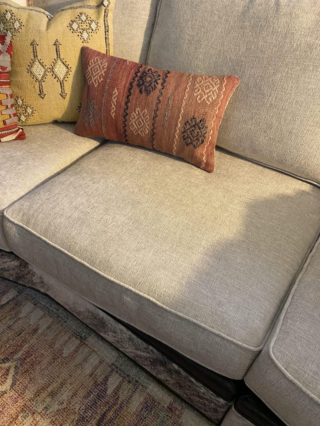 Customer photo review of Handwoven Kilim Throw Pillow Cover 12" x 20"