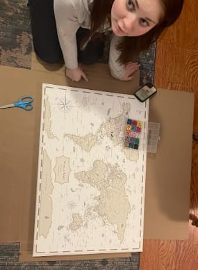 Customer photo review of Pinnable World Journey Map • Ivory