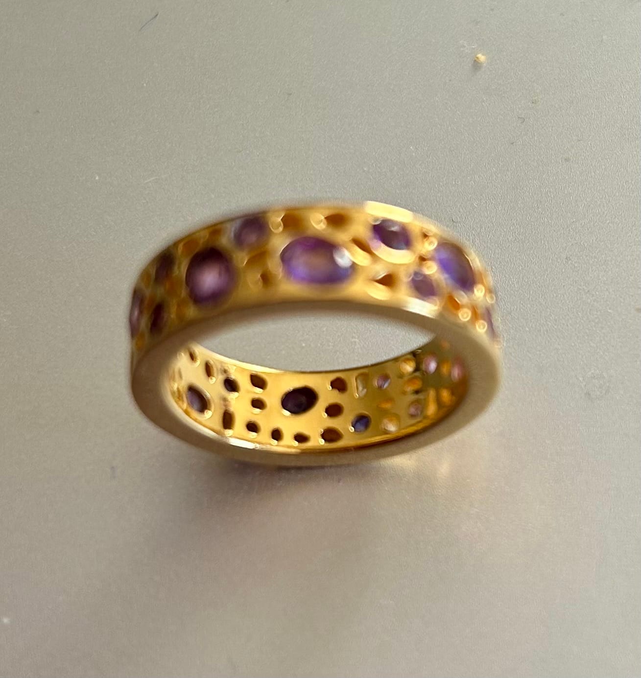 Customer photo review of Amethyst Lattice Band Ring