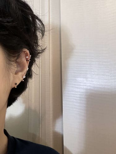 Customer photo review of 14K Gold Mini Cartilage Hoop Earring