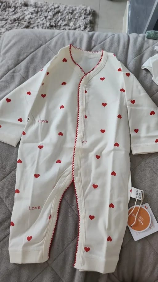 Customer photo review of Newborn Red Heart Print Jumpsuit