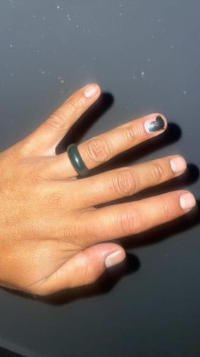 Customer photo review of Wide Greenstone Ring