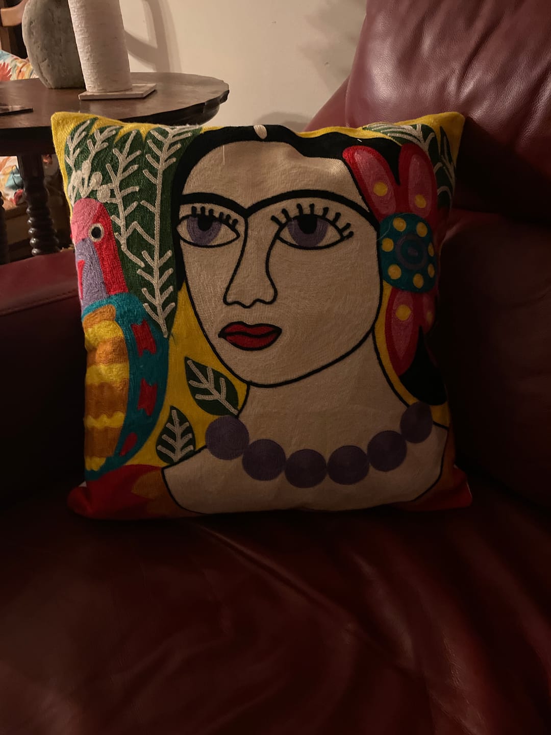 Customer photo review of Frida Kahlo Embroidery pillow Cases
