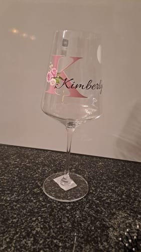 Kundenbewertung mit Foto zu Leonardo Puccini Weinglas mit UV-Druck - Initial Flower