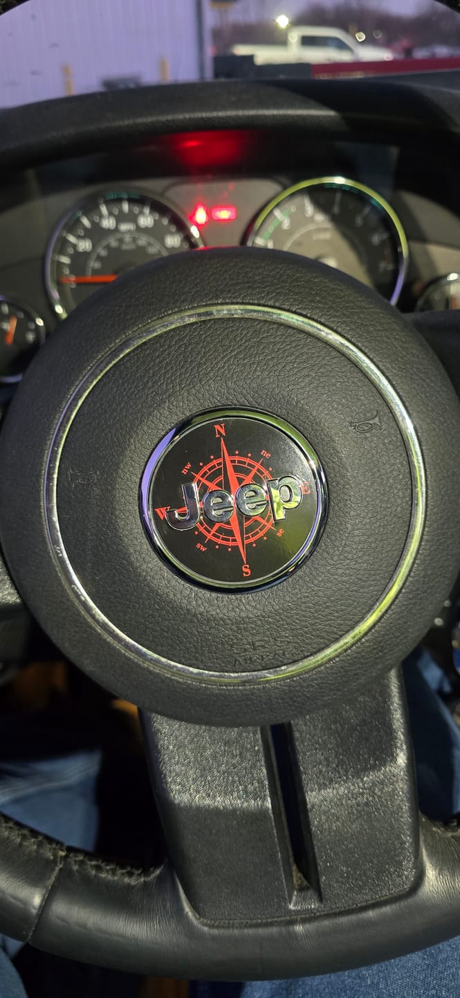 Customer photo review of Compass Steering Wheel Decal for Jeep