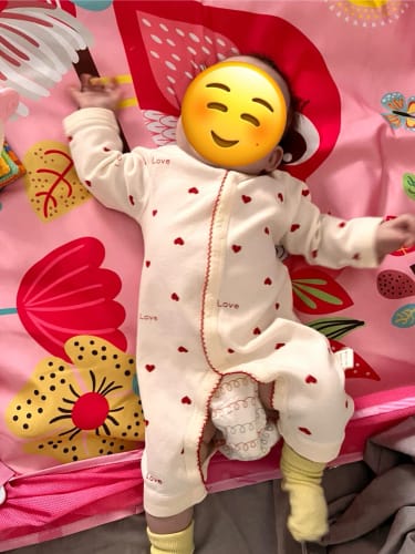 Customer photo review of Newborn Red Heart Print Jumpsuit