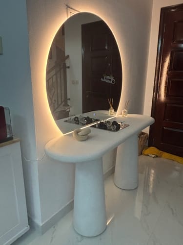 Customer photo review of Dune White Concrete Console Table
