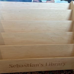 Customer photo review of Wooden Montessori Bookshelf Natural