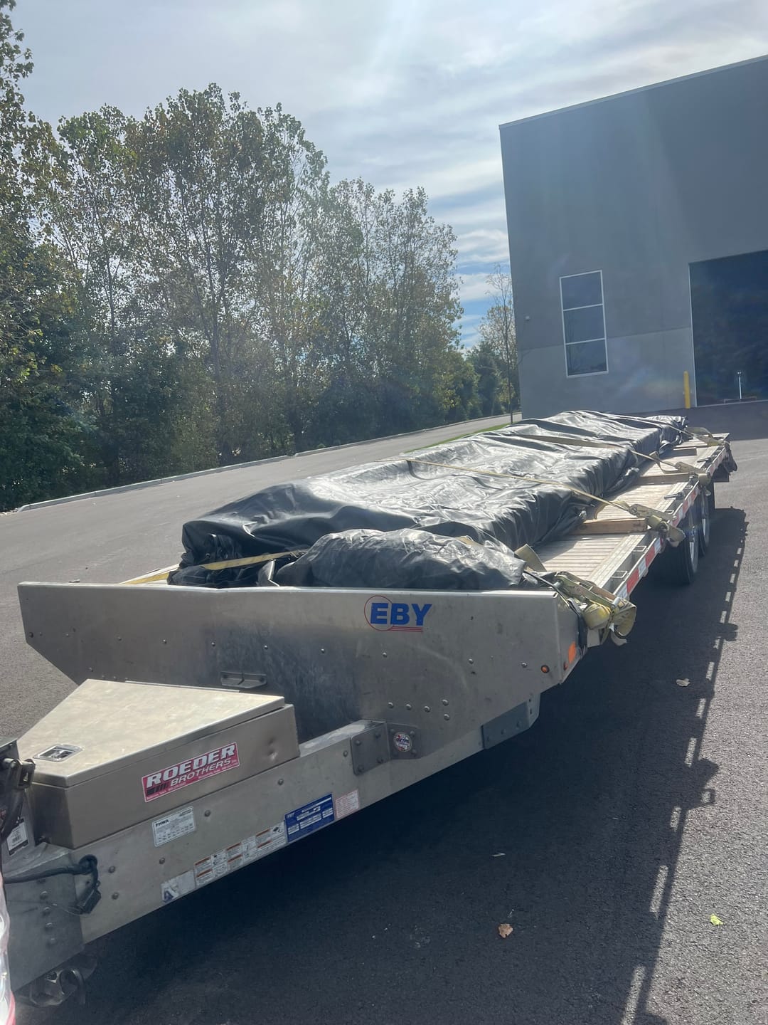 Customer photo review of Heavy Duty Lumber Truck Tarps - 16' x 27' (4' Drop) Black 12 oz